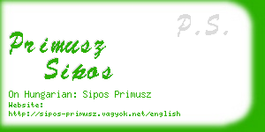 primusz sipos business card